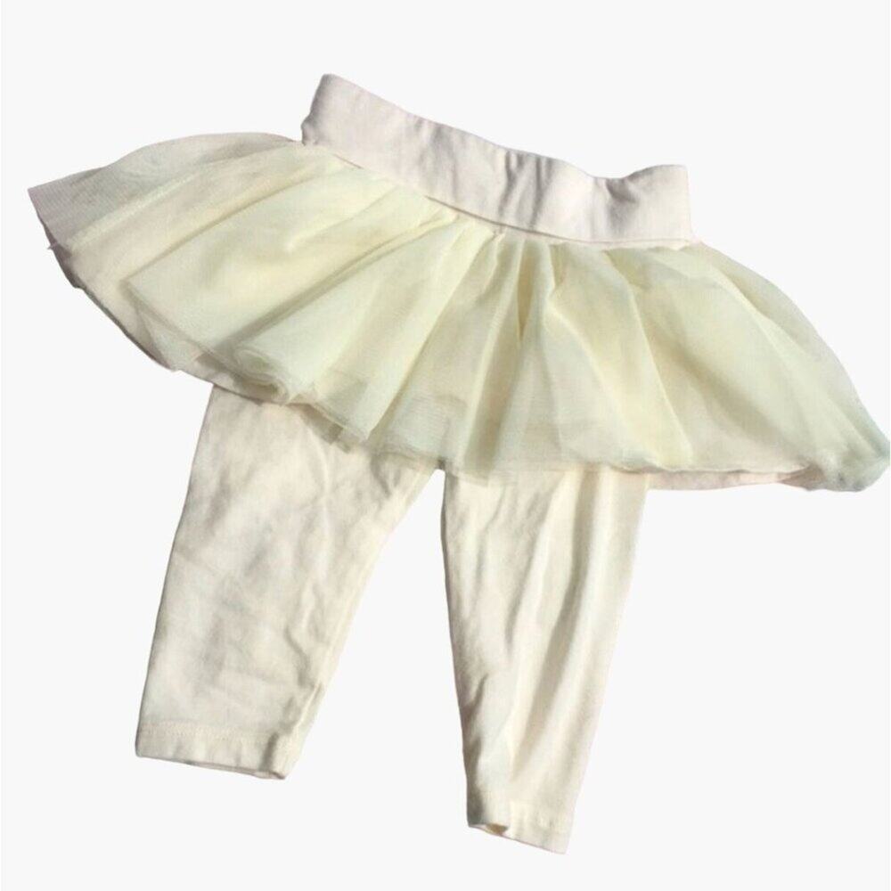 Baby GAP Tutu skirt legging Infant Girls Size 3-6 months Cream Ecru Off White Sp